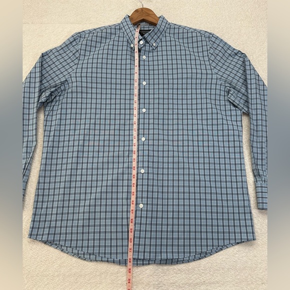 Nordstrom Men’s Shop Tech-Smart Long Sleeve Button Down Blue Plaid Size XL - Picture 6 of 6